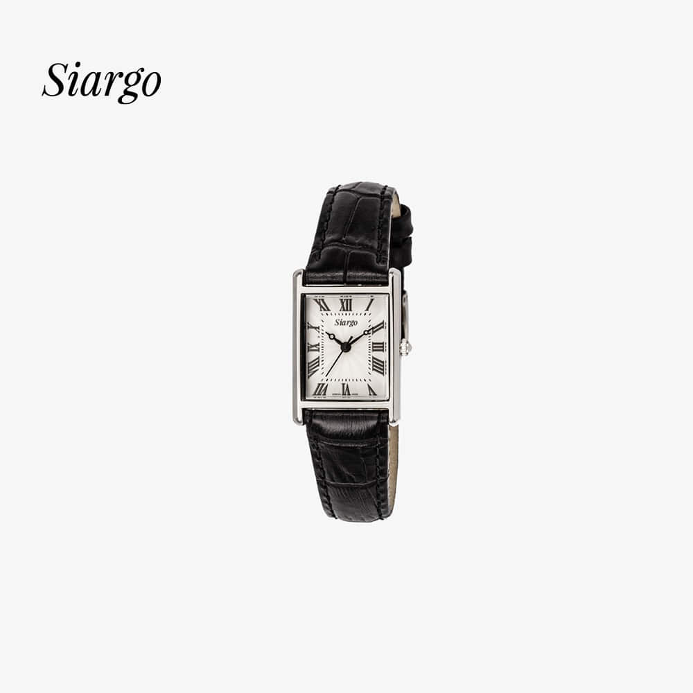 시아르고 펜넬 컬렉션 여자 사각 가죽 시계 이미지