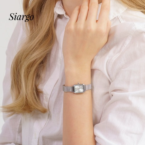 시아르고 세이지 사각 여자메탈시계 SG-001S-S 이미지